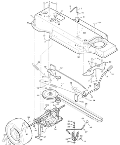 Motion Drive Diagram and Parts List for 38633X92A 1996 - 38 Inch Murray Lawn Tractor